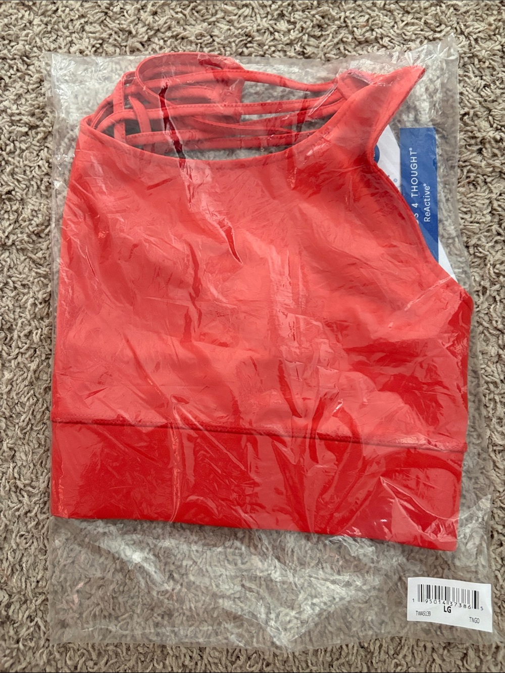 Threads 4 Thought Red Strappy Sports Bra ReActive L